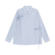 Margarin Fingers Ribbon Draw Shirt Light Blue