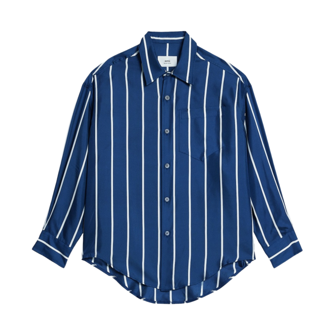 아미 박시 핏 셔츠 노틱 블루 내츄럴 화이트(AMI Boxy Fit Shirt Nautic Blue Natural White) - 1