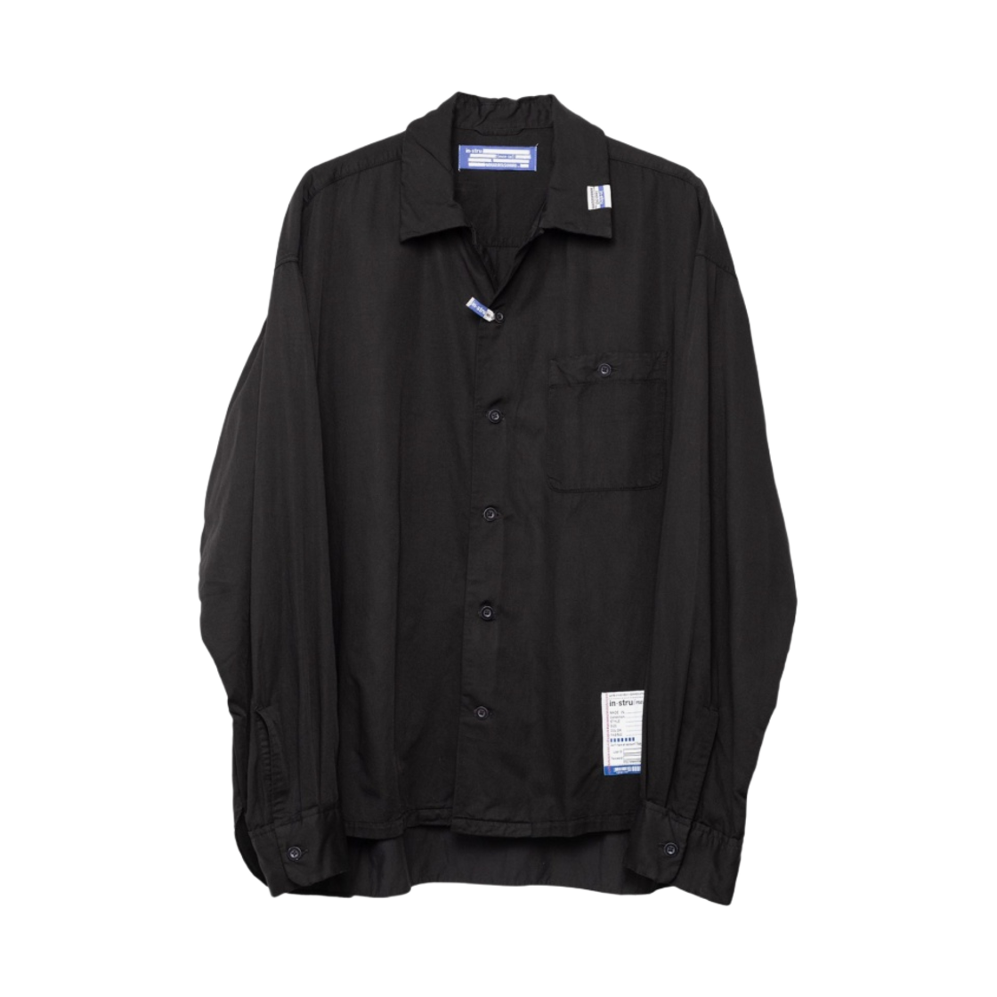 메종 미하라 야스히로 사틴 셔츠 블랙(Maison Mihara Yasuhiro Satin Shirt Black) - 1