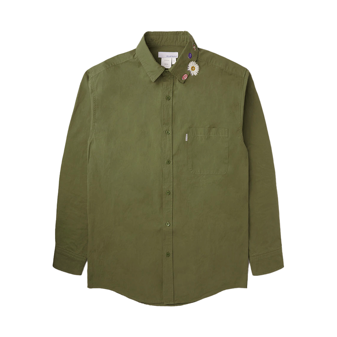 JTK_ARTISANAL_TL25 Jtk Artisanal Embroidery Button Shirts Olive