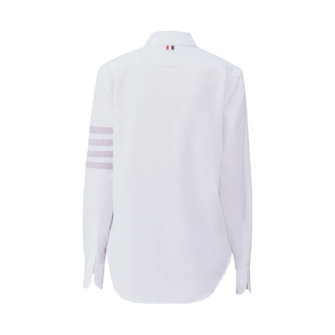 (W) 톰브라운 사선 스트라이프 폴로 셔츠 화이트((W) Thom Browne 4-Bar Striped Polo Shirt White) - 2