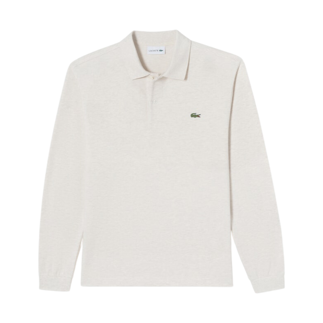 라코스테 프렌치 레귤러 핏 베이직 롱 소매 폴로 화이트(Lacoste French Regular Fit Basic Long Sleeve Polo White) - 1