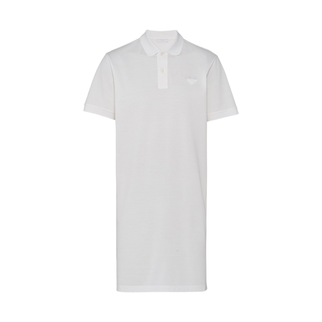 프라다 롱 피케 폴로 셔츠 화이트(Prada Long Pique Polo Shirt White) - 1