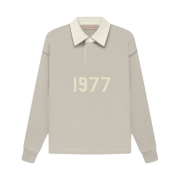 (Kids) Essentials 1977 Henley Rugby Long Sleeve Polo Smoke - 22FW
