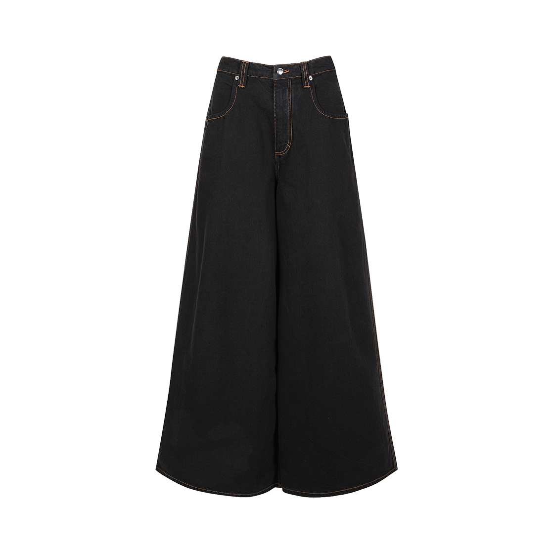KW4DPADEL14BK Eckhaus Latta Women Ultra Wide Leg Jean Smudge - 24FW