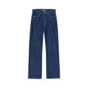 (W) Auralee Selvedge Faded Light Denim Wide Pants Lightning Effect - 22SS