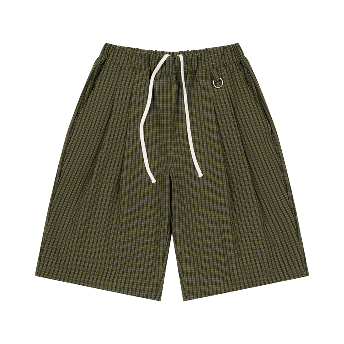 포즈넘버에잇 투턱 체크 버뮤다 쇼츠 올리브