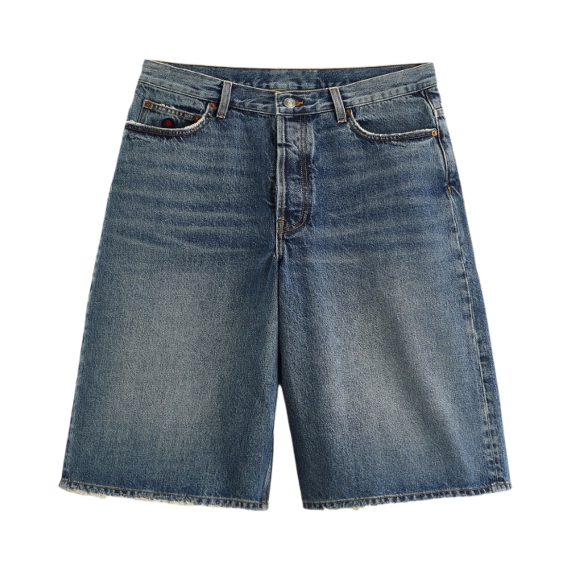 자라 x 루이지 데님 버뮤다 팬츠 미디움 블루