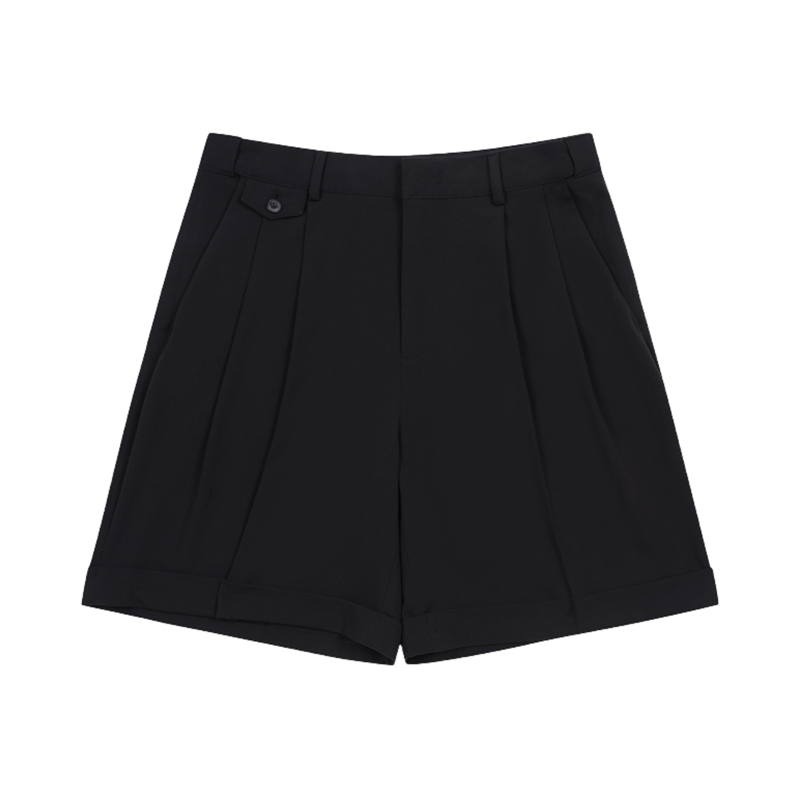 J3POM25331BKX AMOUPRE Two Tuck Bermuda Shorts Black - 대표 이미지 #1