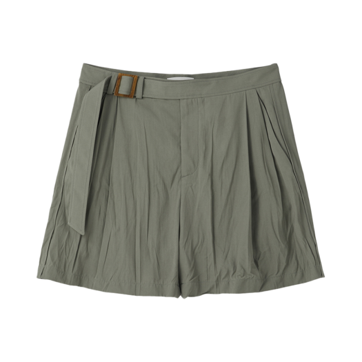 RM25SWPT002DK Recto Wrinkle Detail Belted Shorts Dark Khaki