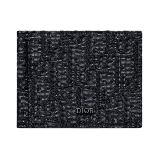 2ESBH069YSE-H03E Dior Wallet Bill Clip Black Dior Oblique Jacquard