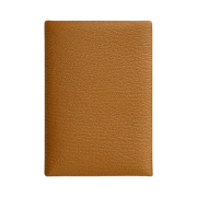 Hermes Calvi Duo Card Holder Mysore Goatskin & Palladium Caramel
