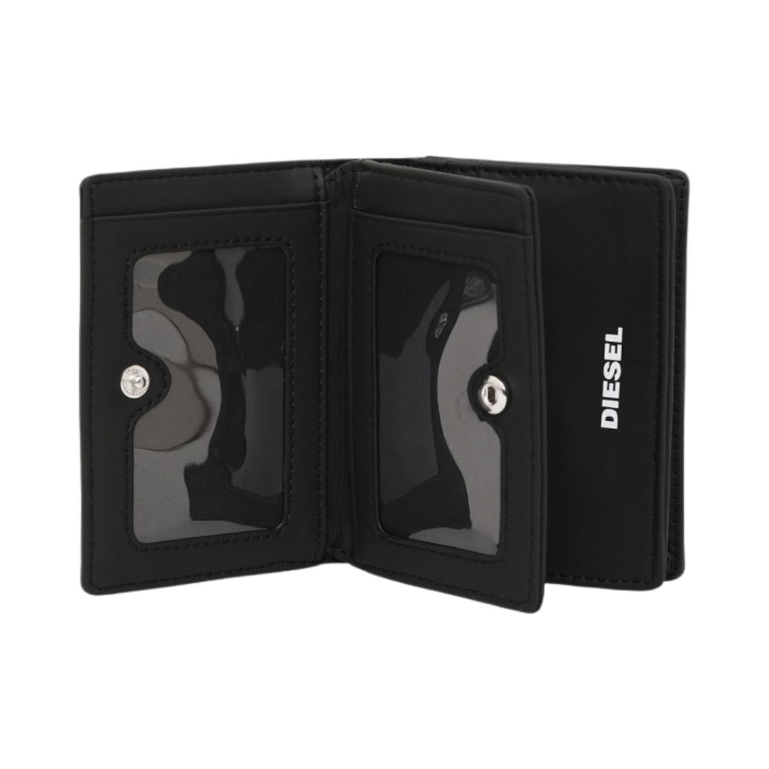디젤 카피라이트 로고 바이폴드 카드 케이스 블랙 화이트(Diesel Bi-fold Card Case with Copyright Logo Black White) - 3