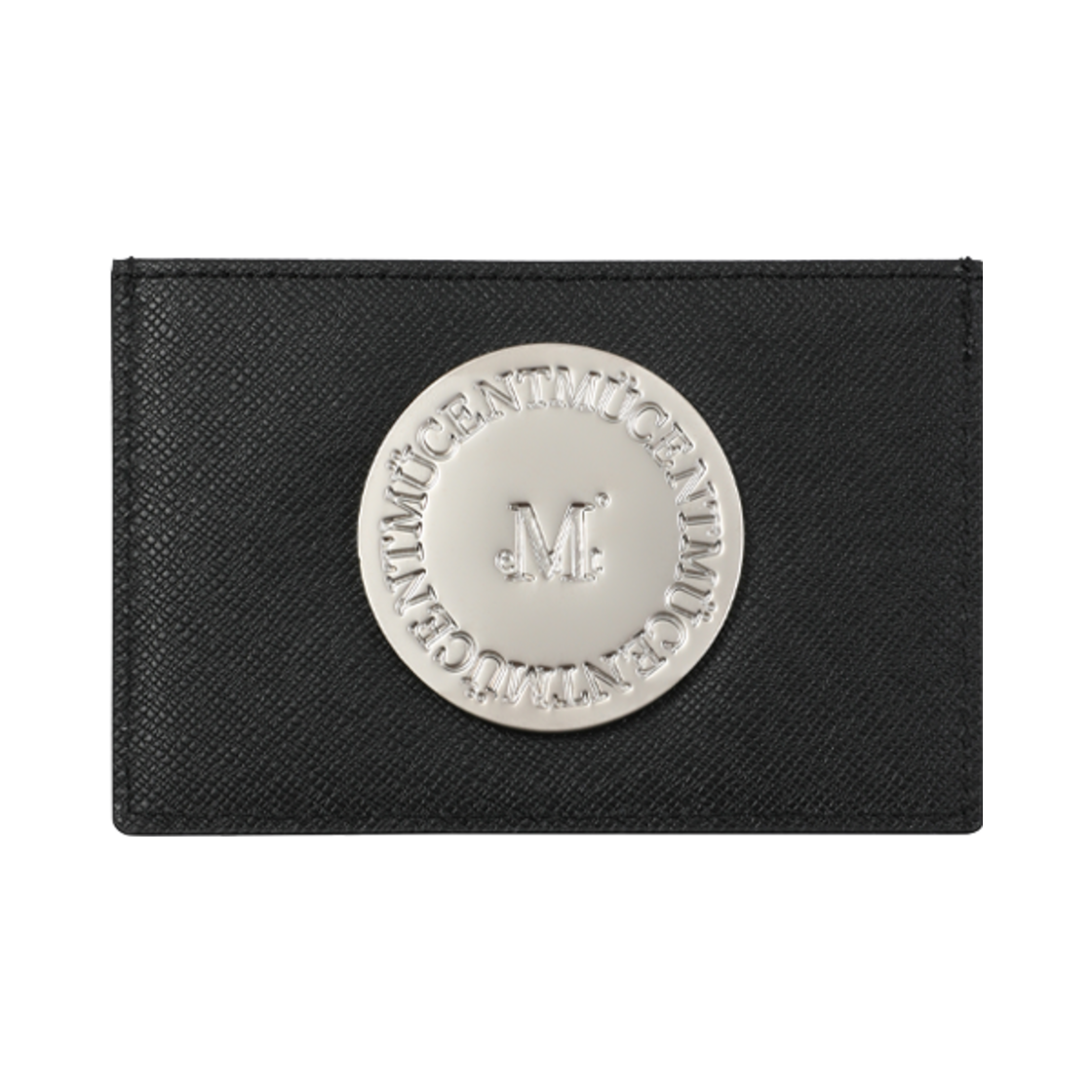 P00000MN_02 MUCENT Compact Signature Metal Logo Card Wallet Black