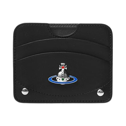 54030002U-L001L-N403 Vivienne Westwood Nappa Leather Half Moon Card Holder Black