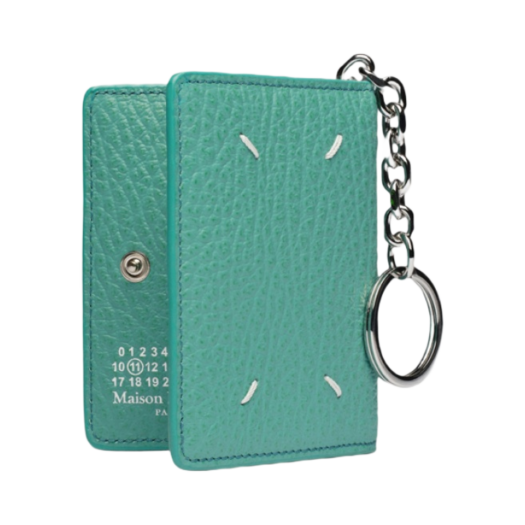 Maison Margiela Four Stitches Keyring Card Holder Vert D'eau