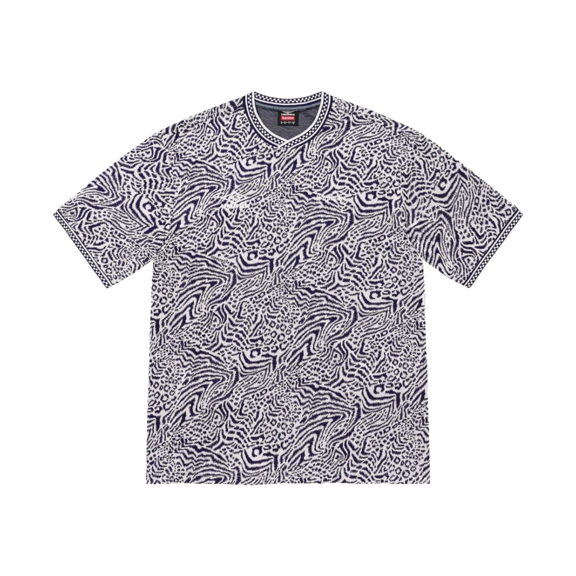 슈프림 x 엄브로 자카드 애니멀 프린트 사커 저지 네이비 - 23SS(Supreme x Umbro Jacquard Animal Print Soccer Jersey Navy - 23SS) - 1