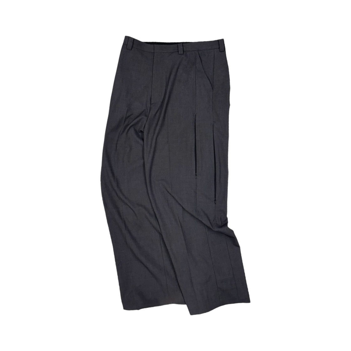 - Nonnod Flexible Side Slacks Pants Charcoal Grey