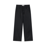 Waviness Fissure Stripe Layered Slacks Black