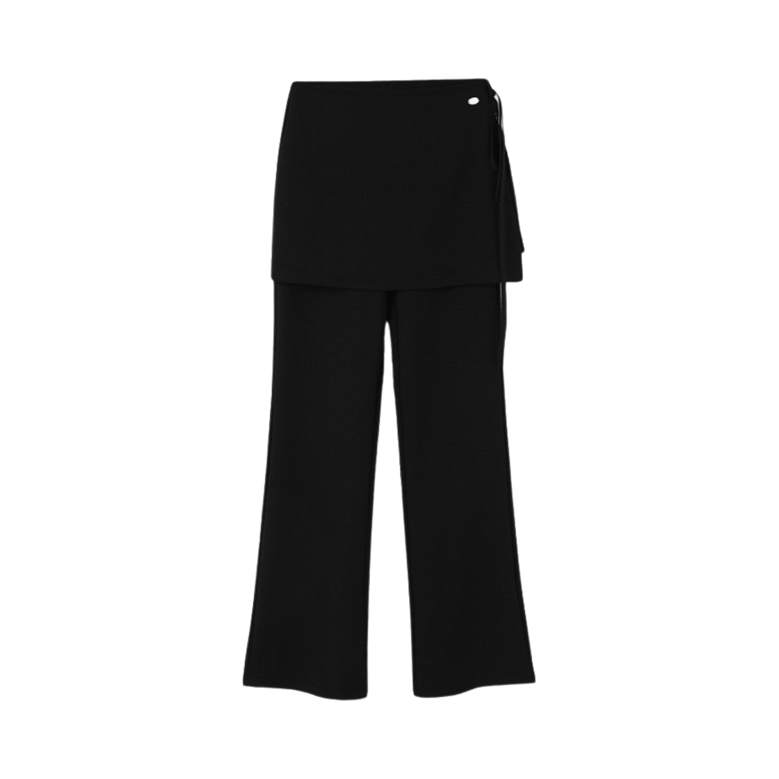 P0000BPR Tannat Wrap Layered Slit Pants Black