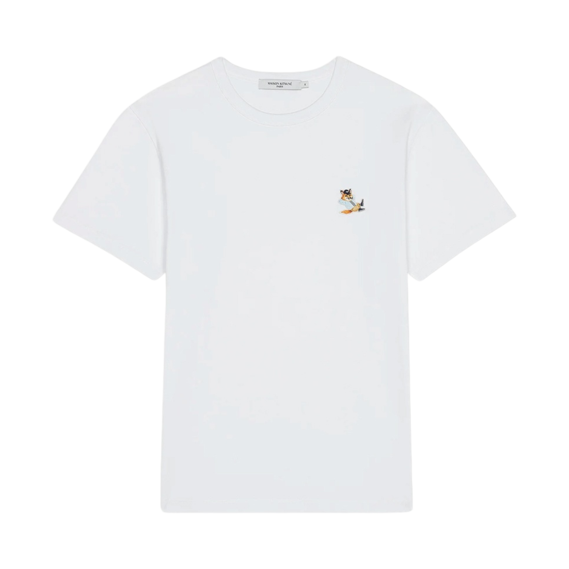 메종 키츠네 드레스드 폭스 패치 클래식 티셔츠 화이트(Maison Kitsune Dressed Fox Patch Classic T-Shirt White) - 1