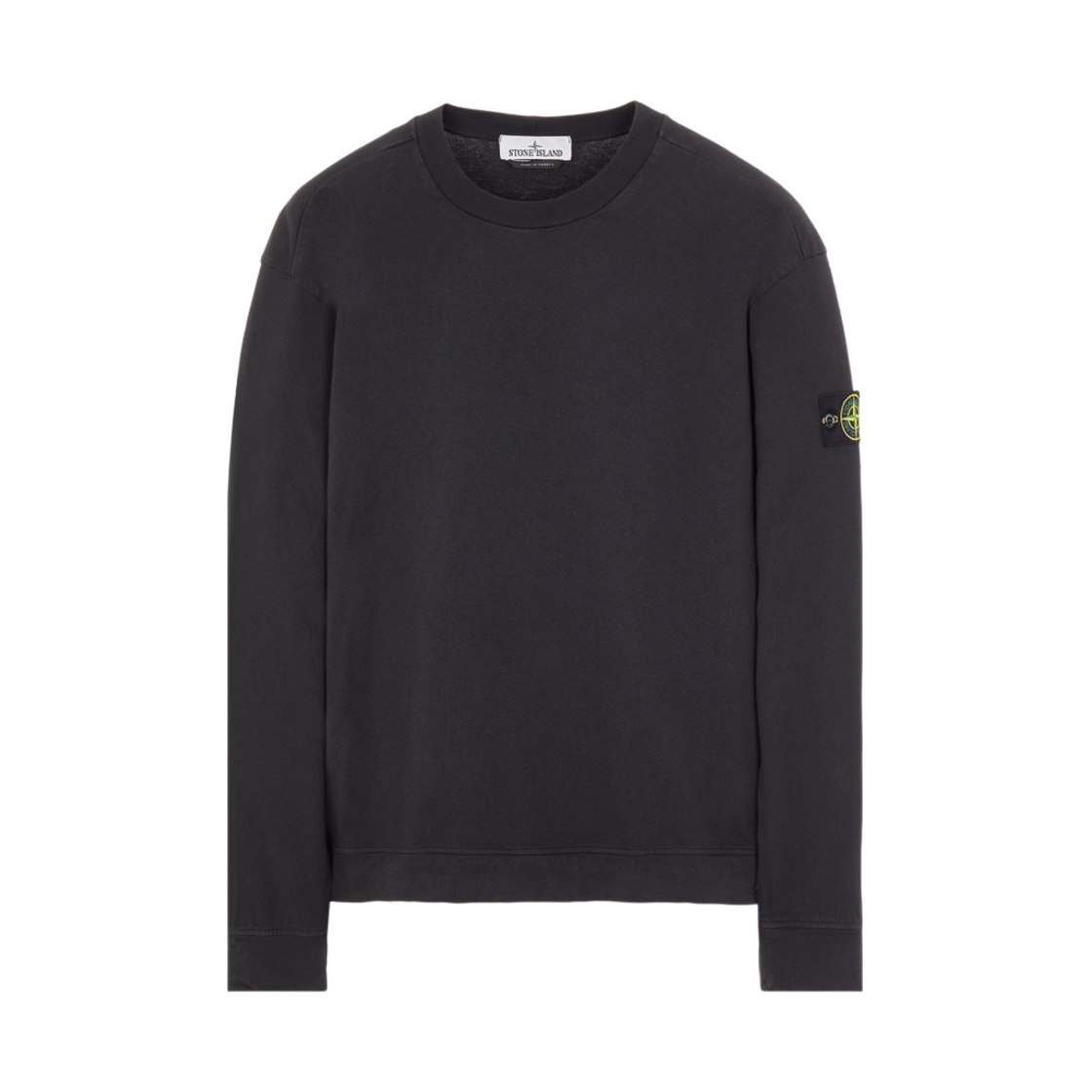 스톤 아일랜드 63750 가먼트 다이드 거즈드 코튼 크루넥 스웨트셔츠 블랙 - 22FW