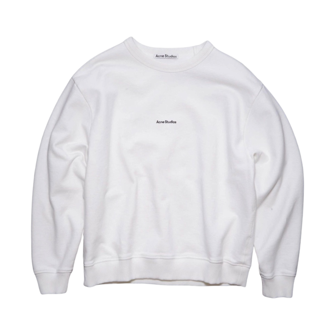 (W) 아크네 스튜디오 로고 크루넥 스웨트셔츠 옵틱 화이트