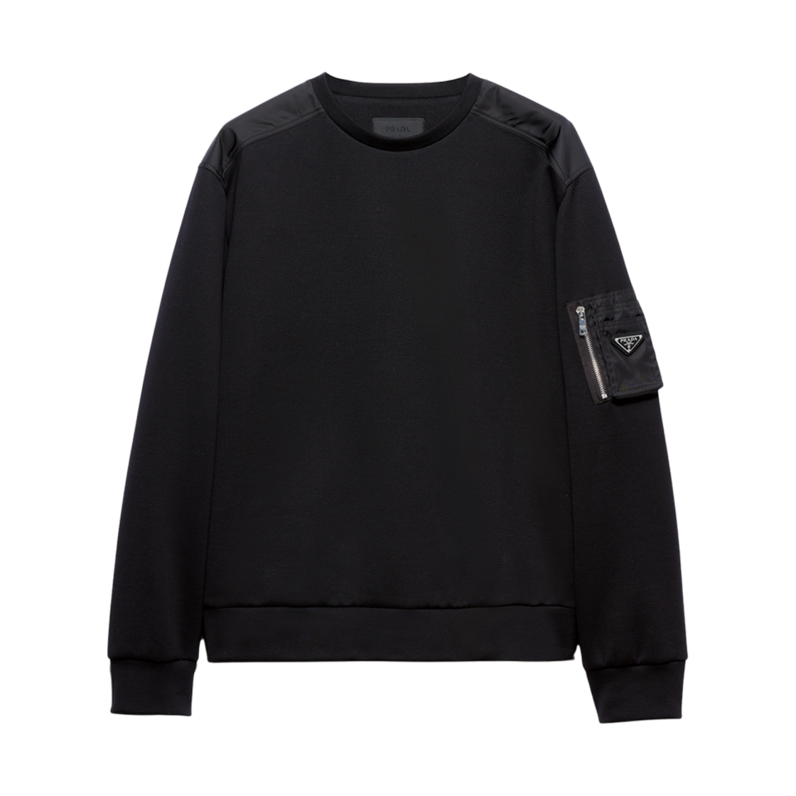 프라다 코튼 플리스 리나일론 스웨트셔츠 블랙(Prada Cotton Fleece and Re-Nylon Sweatshirt Black)