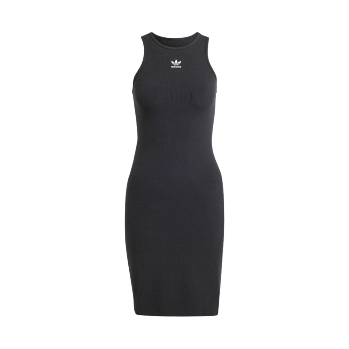 (W) 아디다스 에센셜 립 탱크 드레스 블랙 - KR 사이즈((W) Adidas Essential Rib Tank Dress Black - KR Sizing) - 1