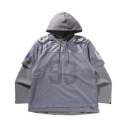 BAPE Multi Logo Relaxed Fit Layered Sleeves Football Jersey Silver