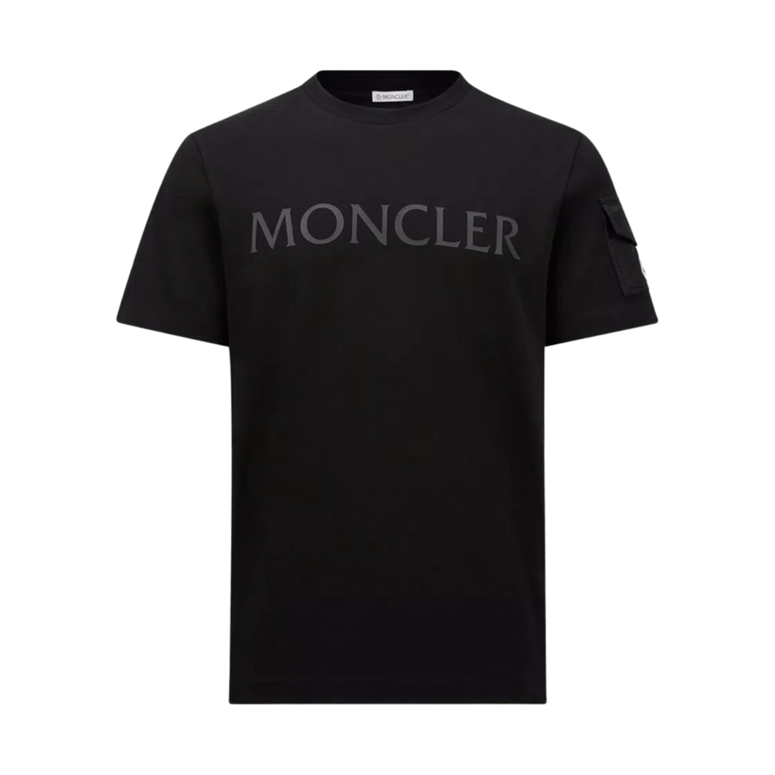 J2-091-8C00023-8390T-999 Moncler Laminated Logo T-Shirt Black - 24FW