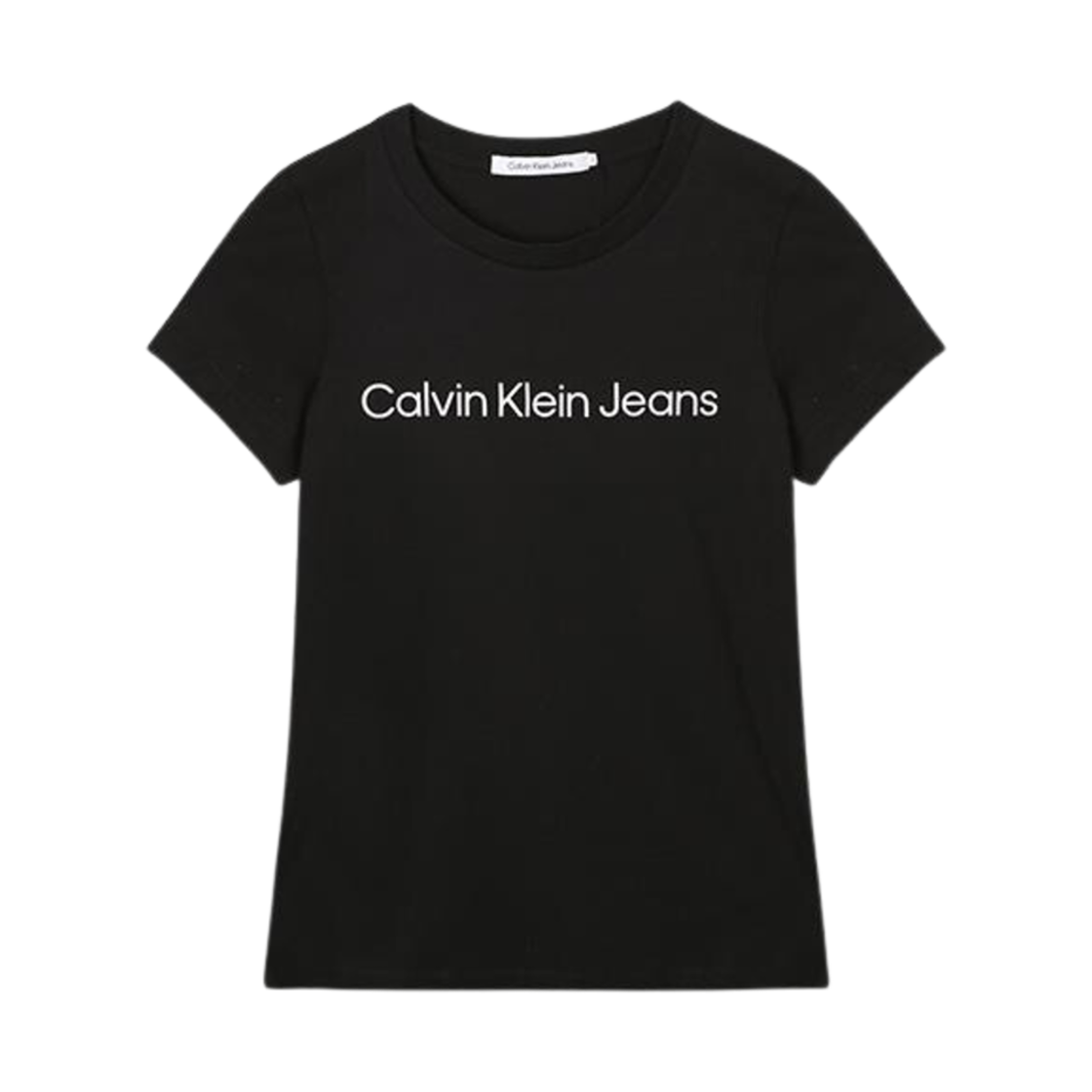 (W) 캘빈 클라인 클래식 CK 인스티튜셔녈 로고 숏슬리브 티셔츠 블랙((W) Calvin Klein Classic CK Institutional Logo Short Sleeve T-Shirt Black)