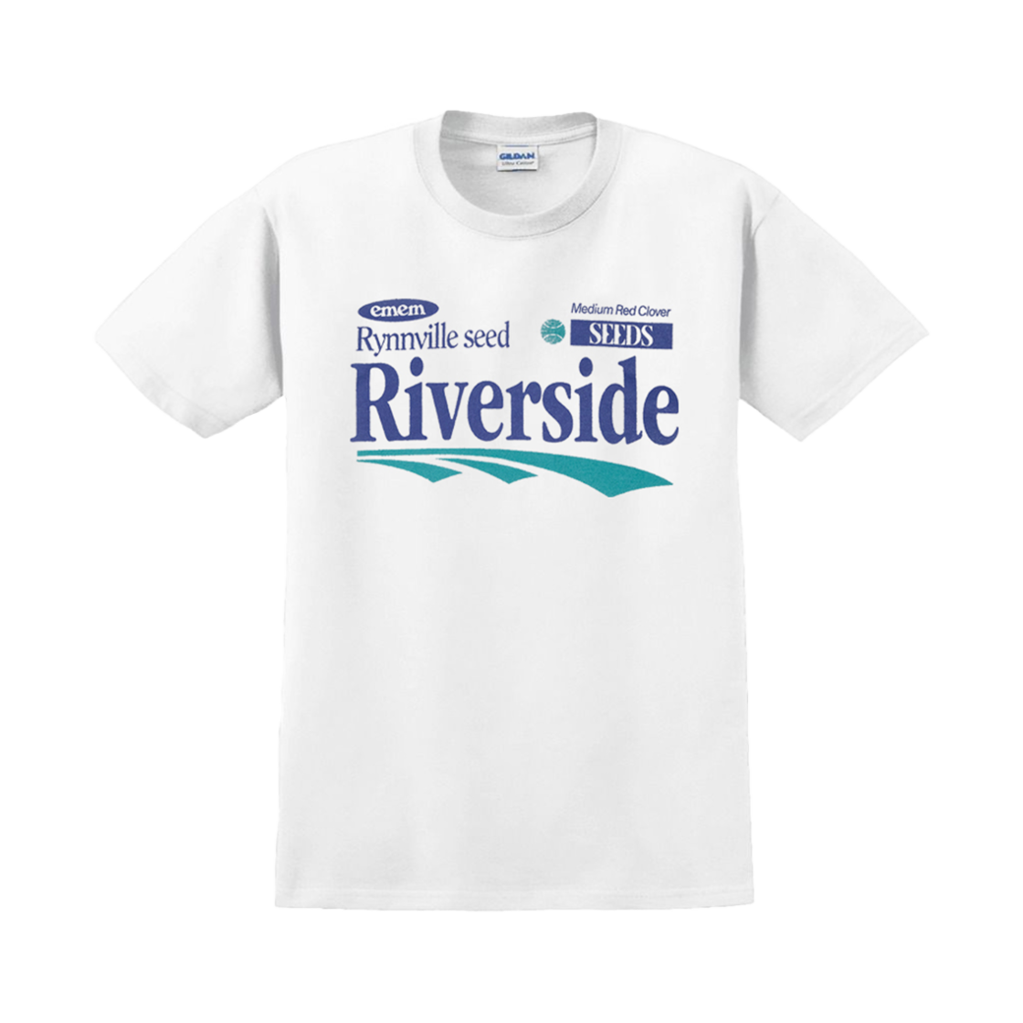 길단 X 이엠이엠 리버사이드 티셔츠 화이트(Gildan X EMEM Riverside T-Shirt White)