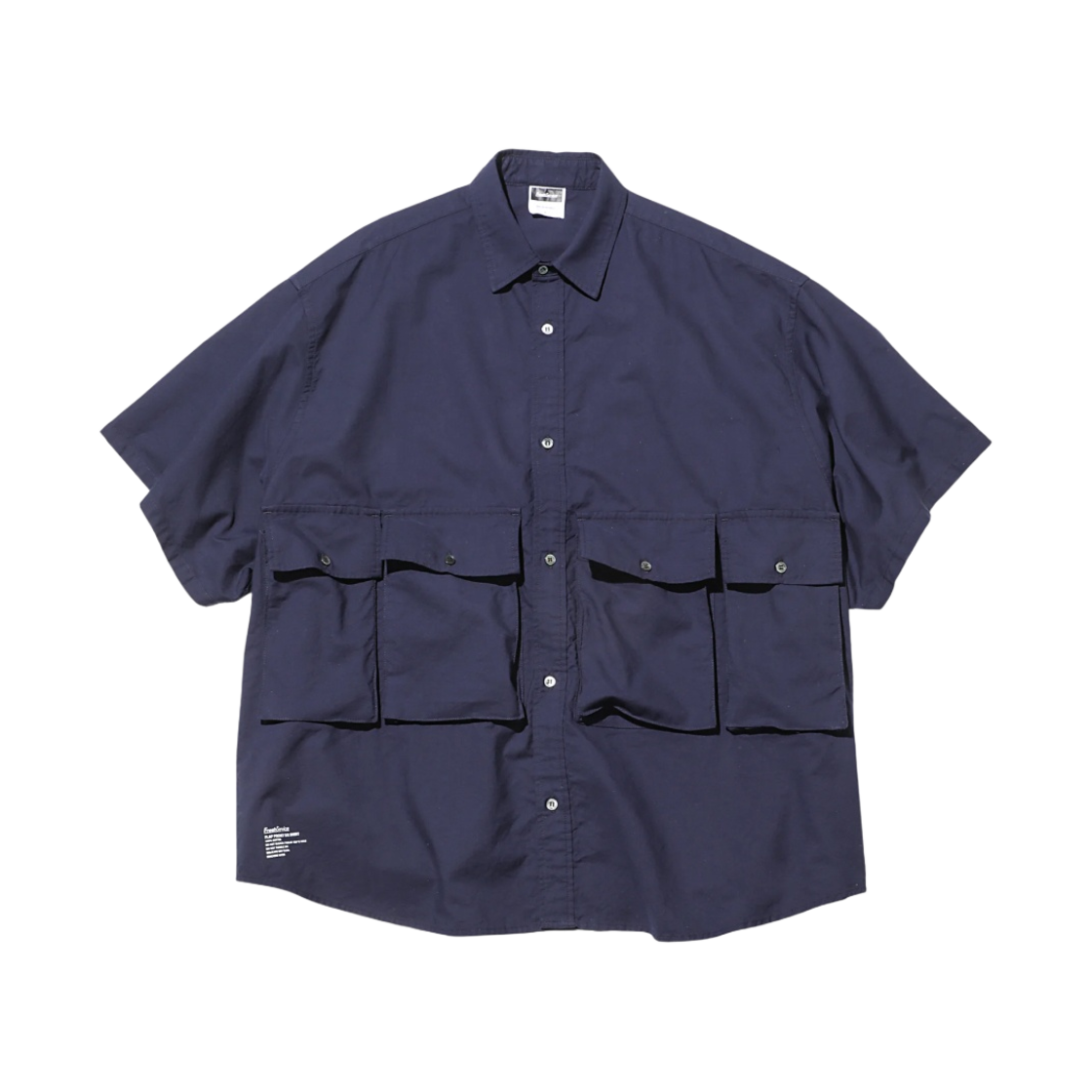 - Fresh Service Oxford Flap Pocket S/S Shirt Navy