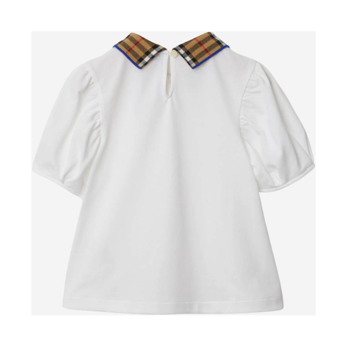 (키즈) 버버리 체크 칼라 코튼 폴로 셔츠 화이트((Kids) Burberry Check Collar Cotton Polo Shirt White) - 2