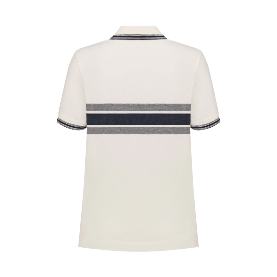 (W) 디올 코튼 저지 폴로 셔츠 화이트 네이비 블루((W) Dior Cotton Jersey Polo Shirt White Navy Blue) - 2