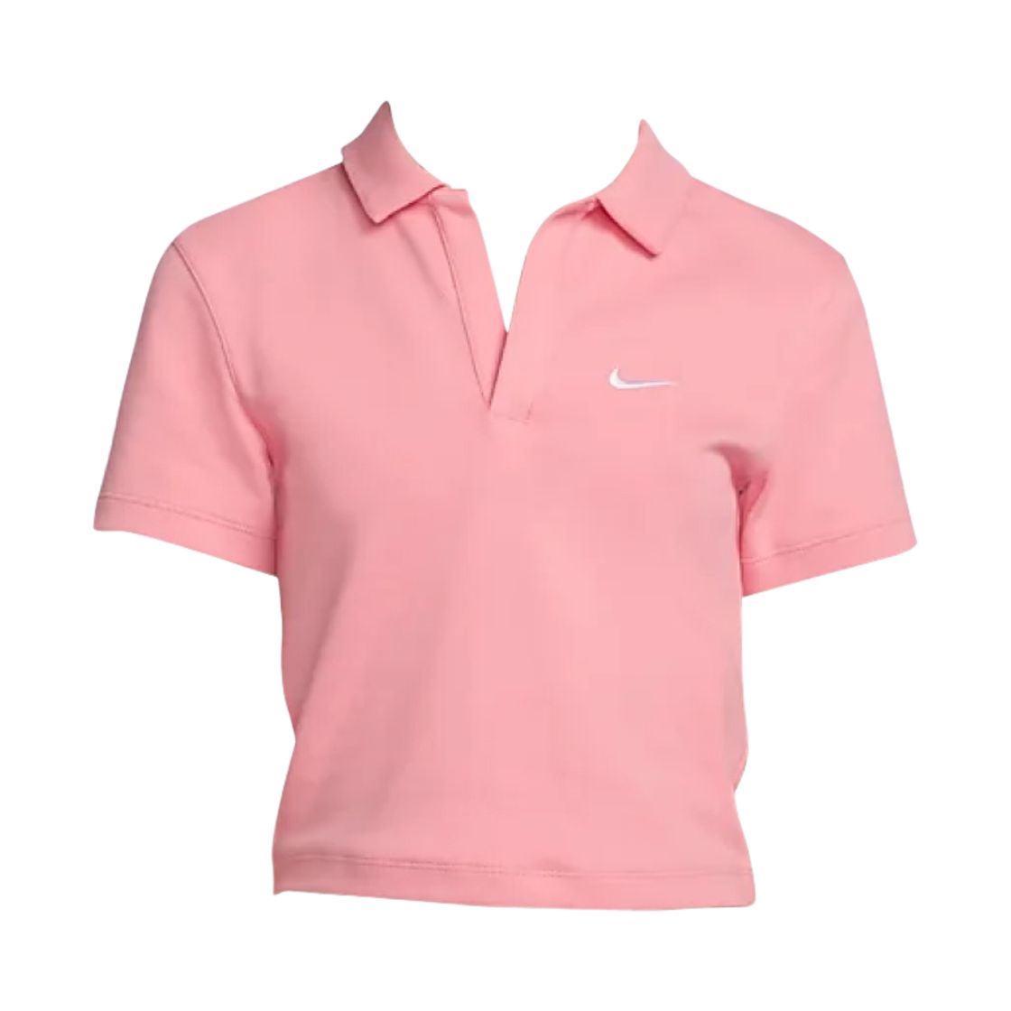 (W) 나이키 NSW 에센셜 숏슬리브 폴로 탑 코랄 초크 - US/EU((W) Nike NSW Essential Short Sleeve Polo Top Coral Chalk - US/EU) - 1