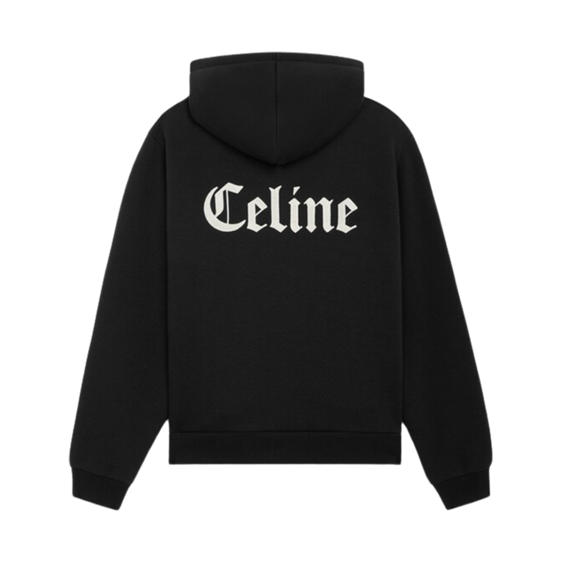 셀린느 코튼 플리스 지퍼 후드 블랙 화이트(Celine Cotton Fleece Zipped Hoodie Black White) - 2
