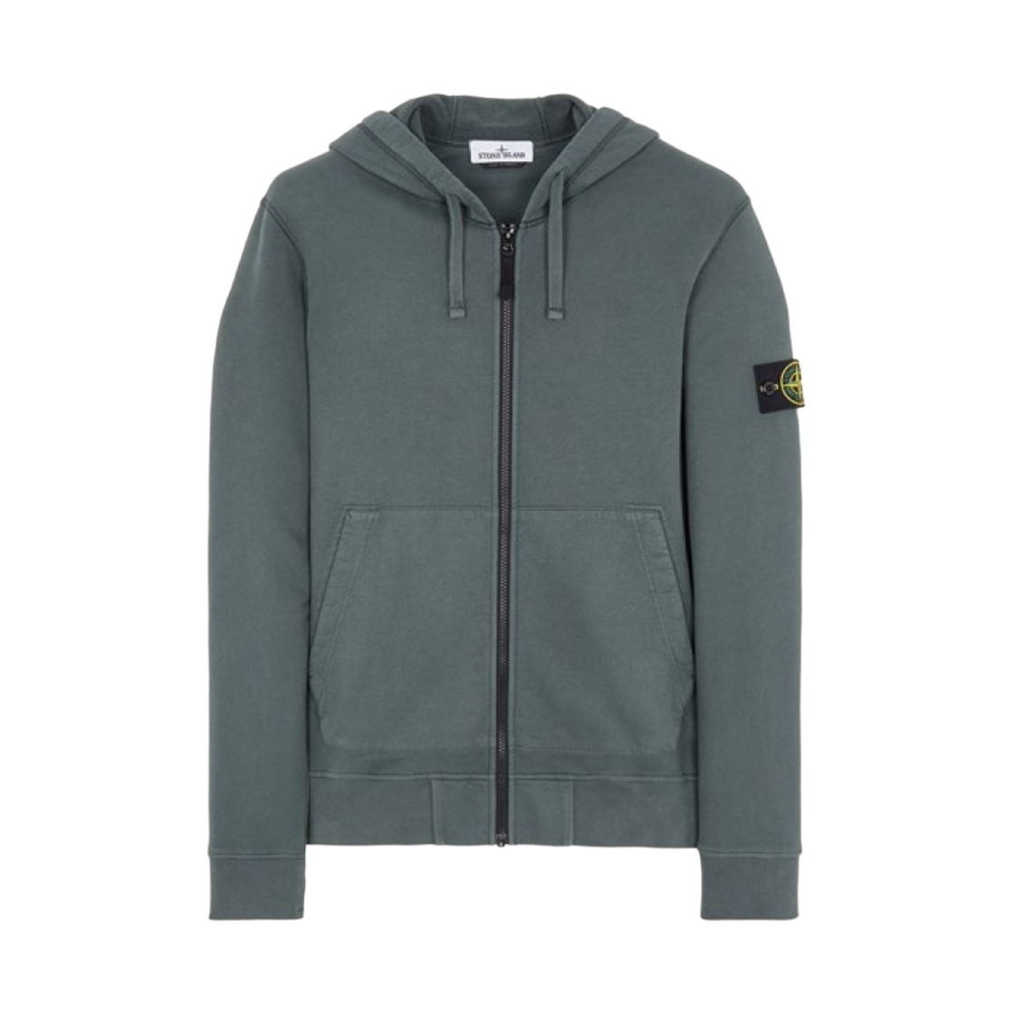 스톤 아일랜드 64220 풀 집업 후드 스웨트셔츠 다크 그린 - 22FW