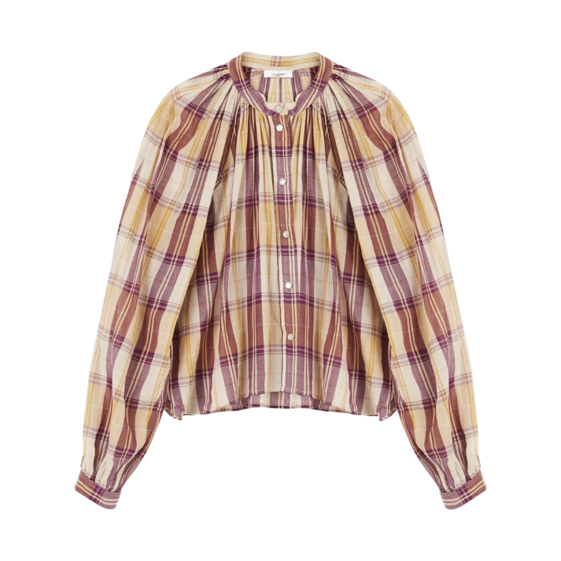 (W) 이자벨 마랑 블랜딘 체크 셔츠 허니 - 22SS((W) Isabel Marant Blandine Checked Shirt Honey - 22SS) - 1