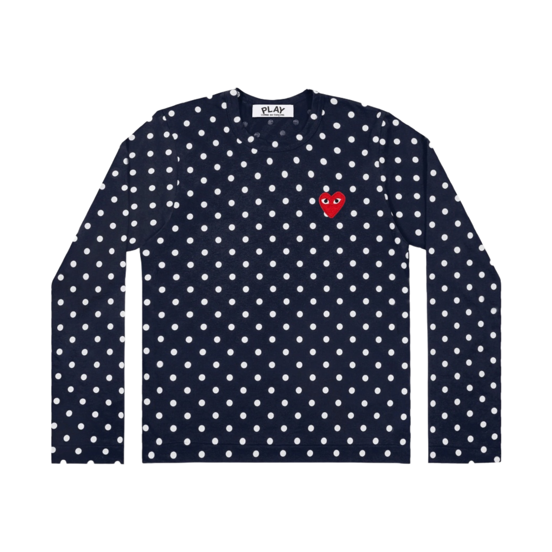 (W) 플레이 꼼데가르송 폴카 닷 티셔츠 네이비 화이트((W) Play Comme des Garcons Polka Dot T-Shirt Navy White) - 1
