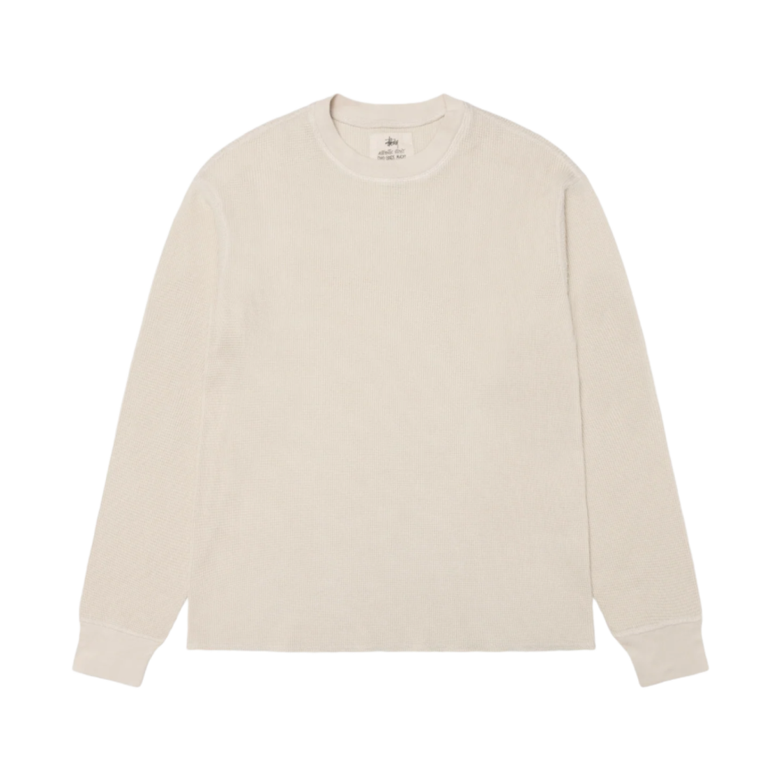 1140369 Stussy Garment Dyed Thermal LS T-Shirt Bone