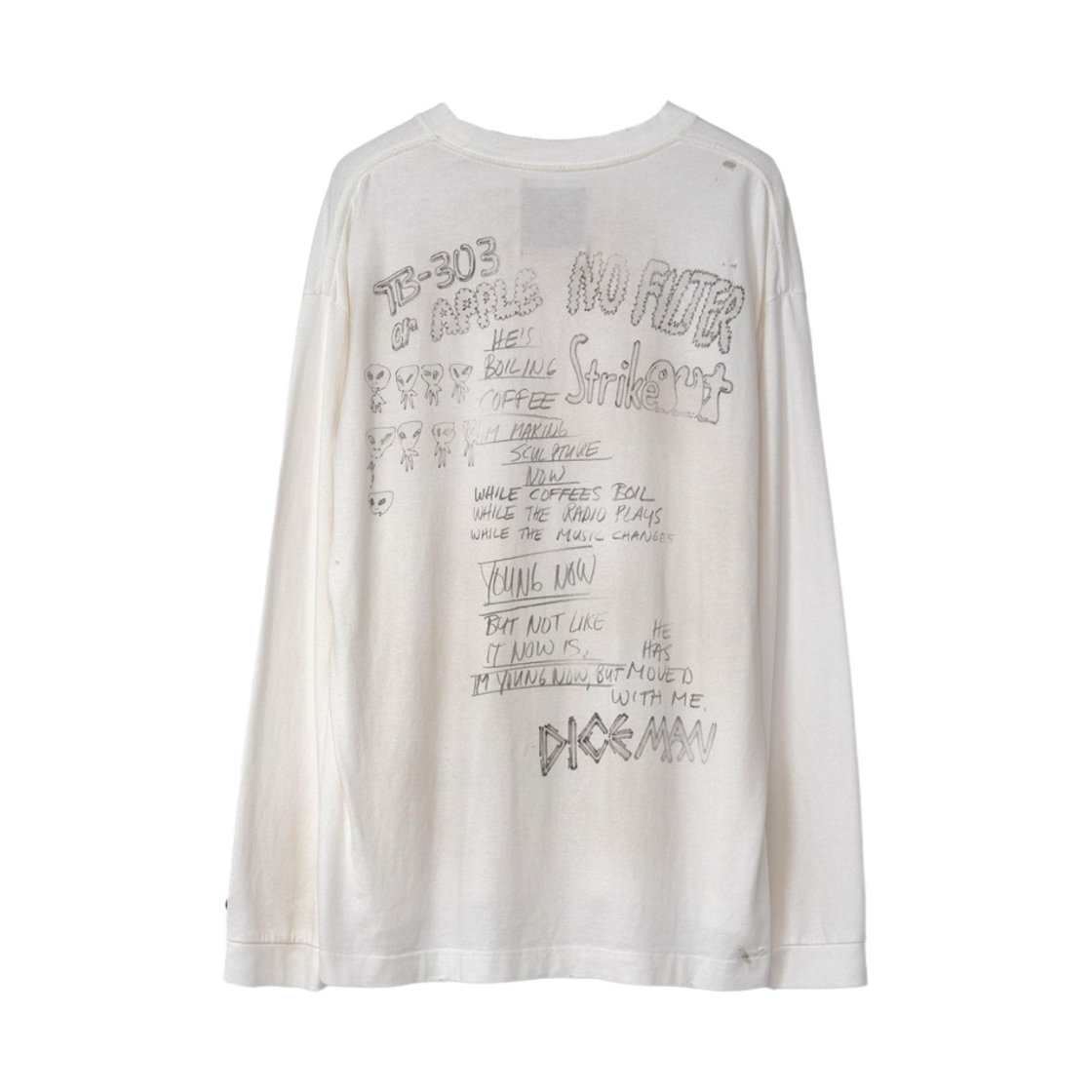 메종 미하라 야스히로 디스트레스 롱슬리브 티셔츠 화이트(Maison Mihara Yasuhiro Distressed Long Sleeve T shirt White) - 2