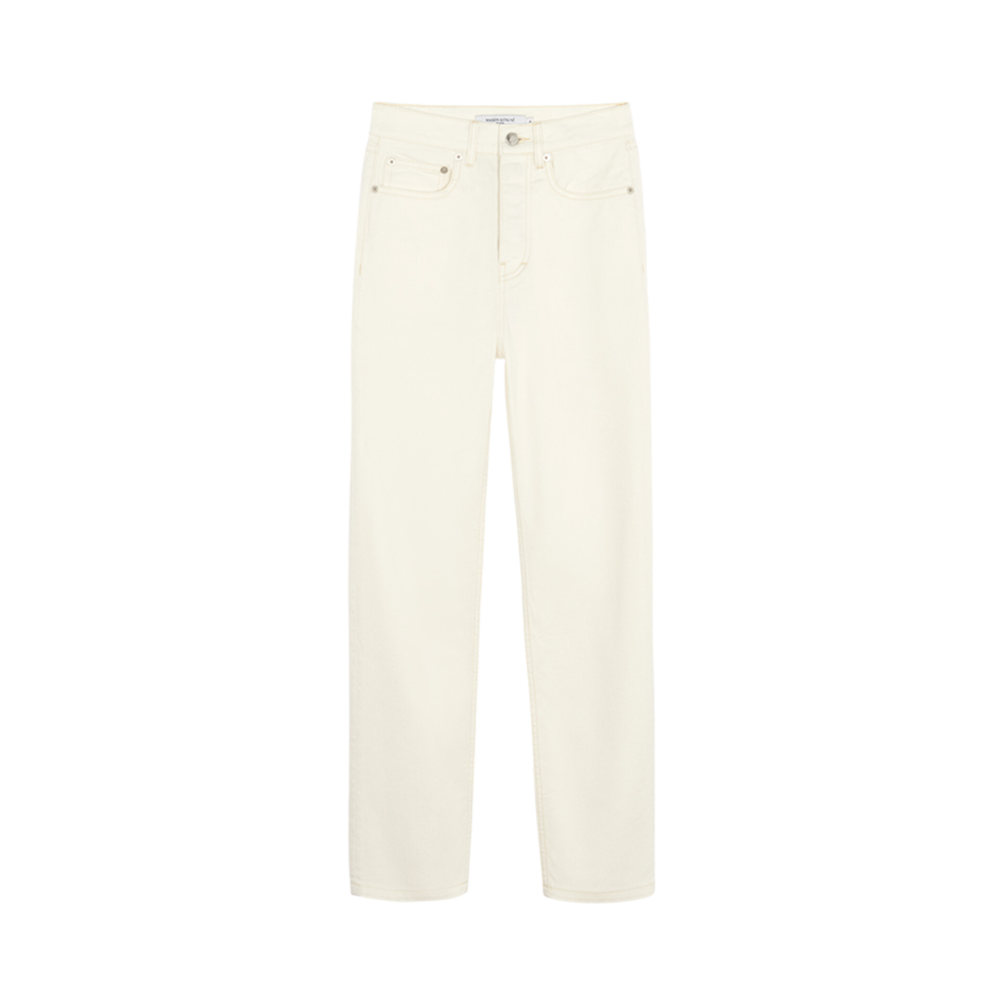 (W) 메종 키츠네 크롭 스트레이트 진 에크루((W) Maison Kitsune Cropped Straight Jeans Ecru) - 1