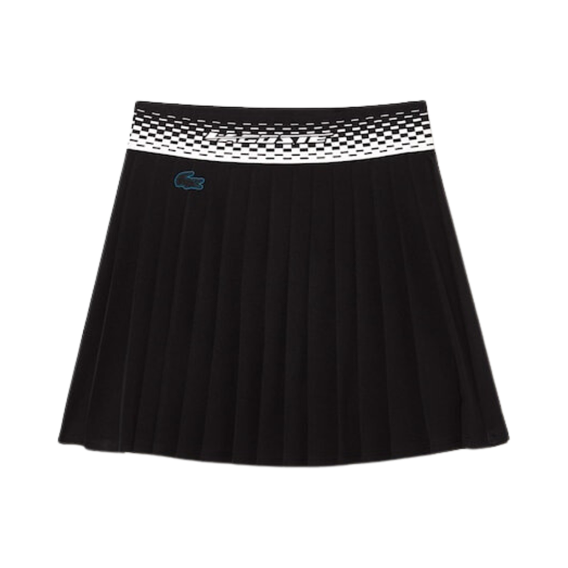 (W) 라코스테 시즌 패턴 플리츠 스커트 블랙 그린((W) Lacoste Season Pattern Pleats Skirt Black Green) - 1