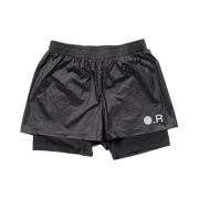 Optimistic Runners Glossy Nylon Shorts Black