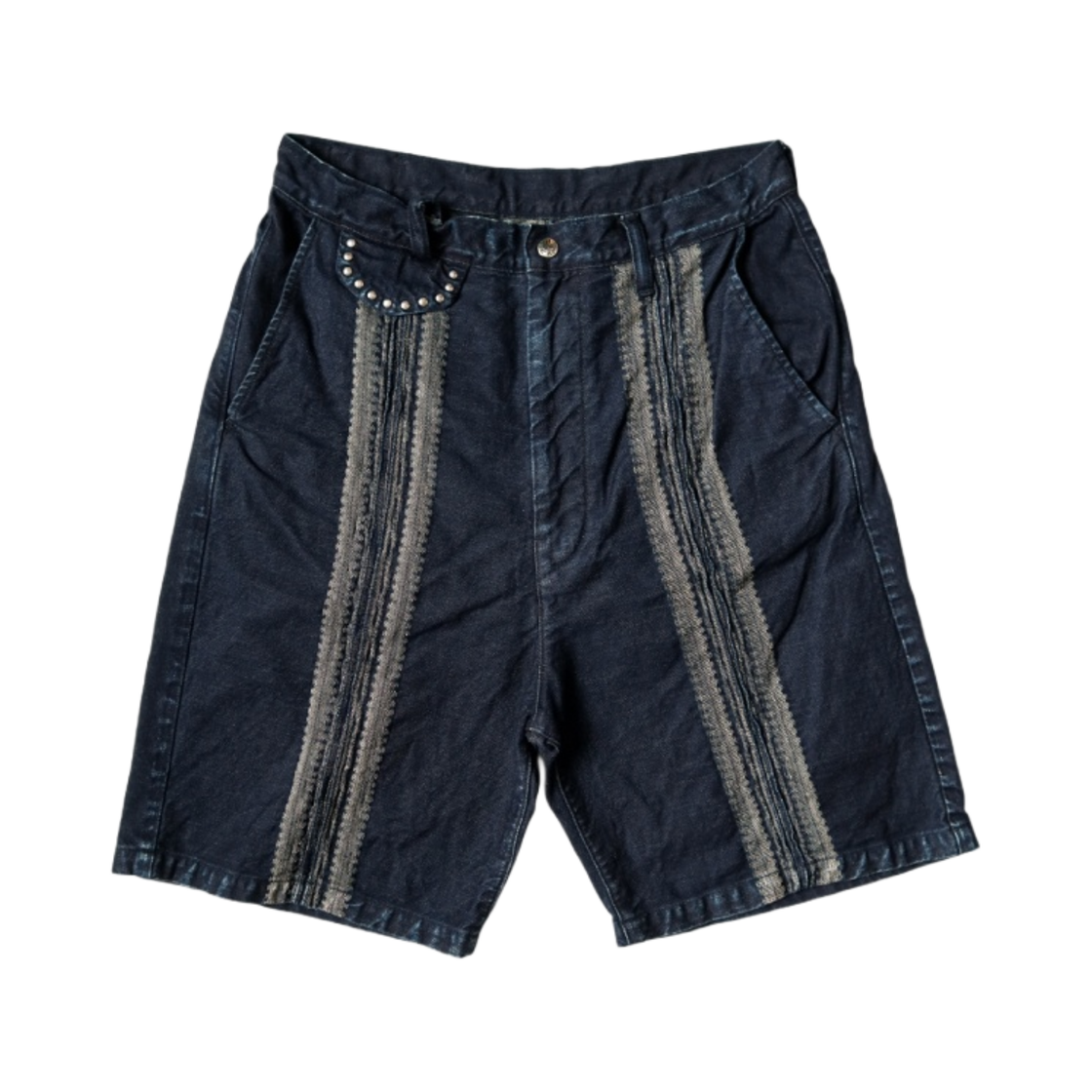 캐피탈 12온즈 야가수리 자카드 데님 쇼츠 인디고(Kapital 12 oz. Yagasuri Jacquard Denim Shorts Indigo)