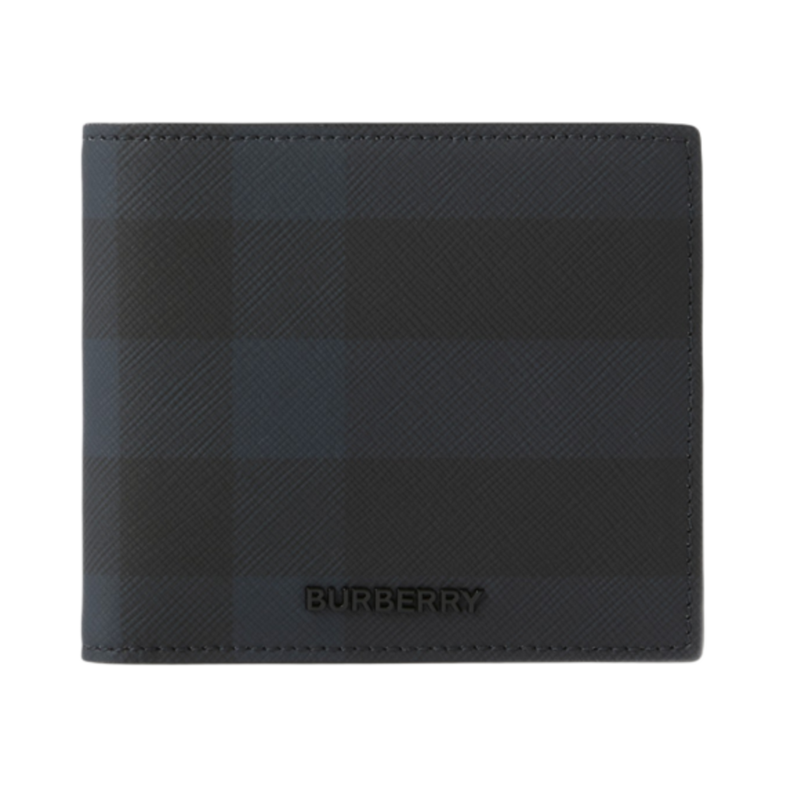 8073280 Burberry Check and Leather Bifold Wallet Navy