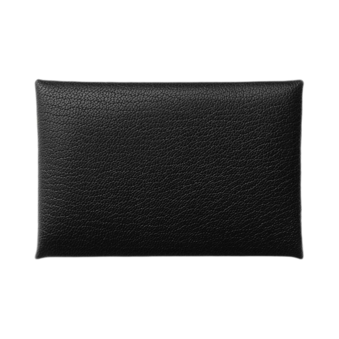 H078382CK89 Hermes Calvi Card Holder Chamkila Goatskin & Palladium Noir
