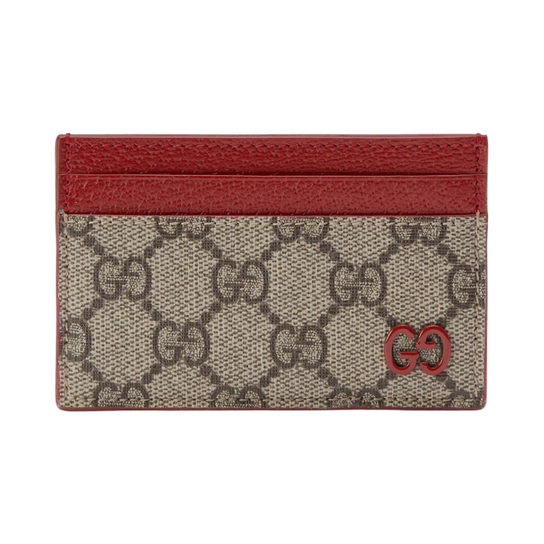 768248-FACQC-9752 Gucci Card Case with GG Detail Beige Ebony Supreme